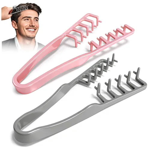 Vista 8 de Texture Comb – Peine de peinado de dientes anchos para hombres y mujeres (gris)