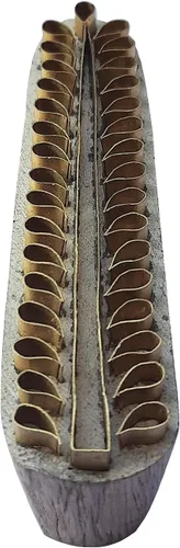 Vista 23 de Royal Kraft Sellos de madera de latón de la frontera para la impresión de bloques en arcilla, cerámica, tela BUHtag001