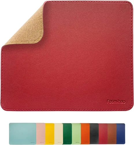 Vista 8 de Alfombrilla de mouse de cuero, alfombrilla de mouse de madera, alfombrilla de mouse de doble cara con borde cosido, alfombrilla de mouse ultra fina