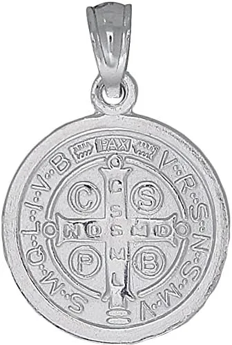 Vista 2 de Plata de ley San Benito San Benito Ronda medallón colgante fabricado por ejewelryplus