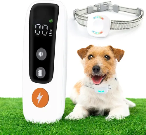 Vista 8 de Collar de entrenamiento para perros, collar de perro de larga distancia de 2680 pies con control remoto, collar de choque con iluminación fría y 3