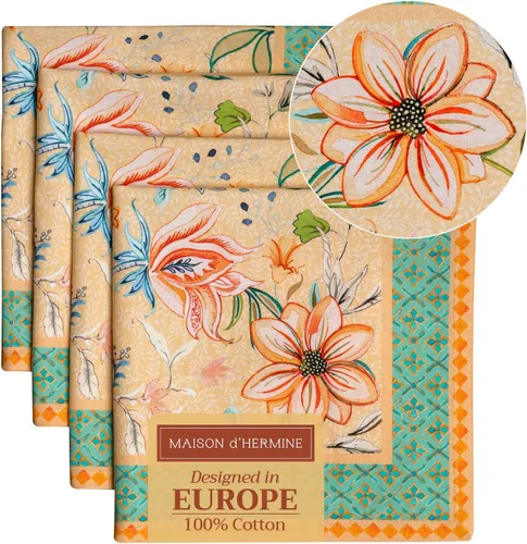 Vista 67 de Maison d' Hermine Juego de 4 servilletas de tela 100% algodón, suaves y duraderas, servilletas cuadradas reutilizables para uso diario, lavables