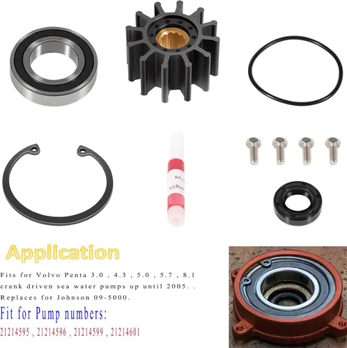 Vista 3 de YMT Adecuado para Volvo Penta Raw Sea Water Pump Kit de reparación Se adapta a MUCHOS 3.0 4.3 5.0 5.7 7.4 8.1 L
