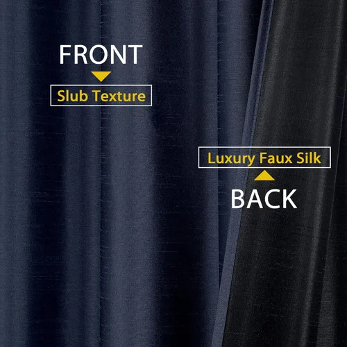 Vista 72 de Chyhomenyc Uptown - Cortinas negras de 24 pulgadas de largo, 2 paneles, cortinas cortas de seda sintética para oscurecer la habitación, cortinas