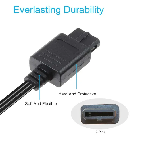 Vista 2 de Cable AV N64 - Cable compuesto de audio y video para Nintendo 64 Gamecube Super Nintendo SNES TV 79ft