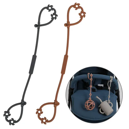 Vista 7 de Correas de seguridad de juguete, clips de silicona para chupete, correa elástica ajustable para cochecitos, silla alta, cunas, cestas colgantes, sin