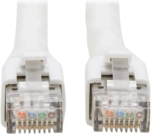 Vista 3 de Tripp Lite Cable Ethernet Snagless Cat8, 25G/40G Cable de conexión de red certificado 22 AWG S/FTP, PoE, blanco, 15 pies/14.8 ft, garantía de por