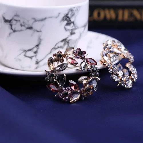 Vista 5 de Broche de cristal de colores, broches de diamantes de imitación, regalo de joyería para mujeres y niñas