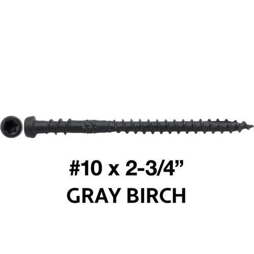 Vista 77 de Tornillo de madera compuesto gris castillo de 2-3/4 pulgadas, cabeza de accionamiento Torx/Star Drive Head - Recubierto Exterior - Compatible