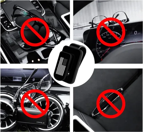 Vista 6 de Kewucn Soporte para Gafas de Sol para Visera de Coche, Soporte de Metal para Visera Automática con Estilo de Bandera de EE. UU., Clip Multifuncional