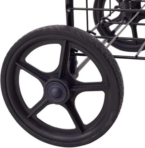 Vista 7 de Carrito de compras plegable de fácil almacenamiento con ruedas giratorias