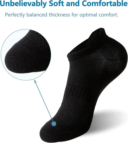 Vista 5 de Irisbear Calcetines tobilleros para mujer, 6 pares de pestañas de corte bajo y no se ven atléticos, deportes y correr