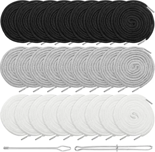 Roowest 30 cordones de repuesto con cordón de 66 pulgadas XL con cordón para ropa de repuesto con 2 piezas flexibles fáciles de enhebrar para