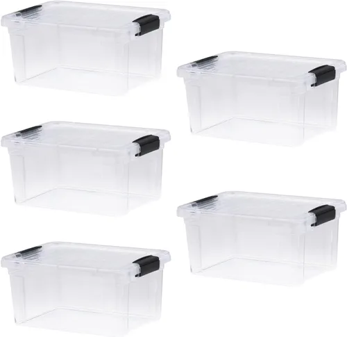 Vista 33 de Superio Mini contenedor de almacenamiento de plástico para crayón, suministros de arte y estuche de costura, organizador pequeño apilable