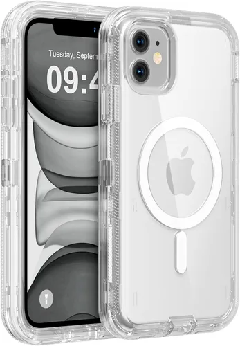 Vista 26 de Follaroma Funda para iPhone 11, Compatible con MagSafe, Fundas de Teléfono de Protección Resistente a Prueba de Golpes de Servicio Pesado