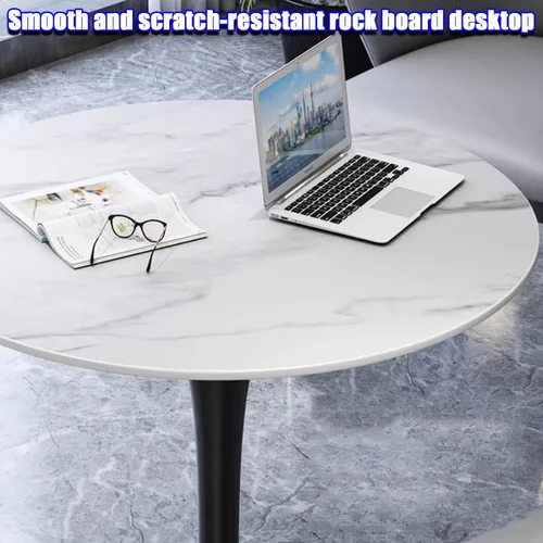 Vista 4 de YVYKFZD Round Dining Table Set, Office Reception Room Club Table and Chairs Combination, Small Conference Table, Simple Negotiation Table Conference