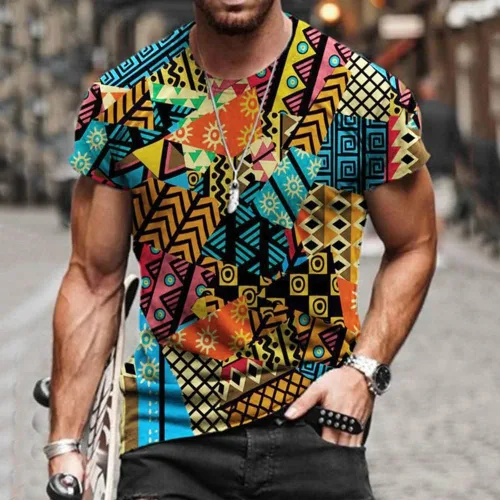 Vista 2 de Taamlou Sudadera de moda personalizada con estampado de manga corta para hombre