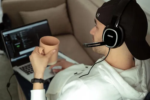 Vista 7 de Edifier K815 - Auriculares estéreo USB con micrófono, controles estéreo de alta fidelidad en línea, auriculares para computadora portátil con cable