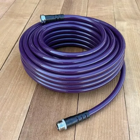 Vista 5 de Water Right 500 Series manguera de jardín de agua, alto caudal, Conexiones de latón, Berenjena