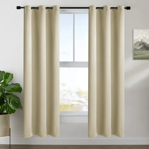 Vista 30 de BONZER Cortinas opacas con superposición transparente, mezcla y combina paneles de ventana de doble capa con aislamiento térmico para sala de estar