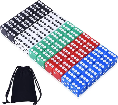 AUSTOR - Juego de 50 dados, 50 Piezas Cuadrado A
