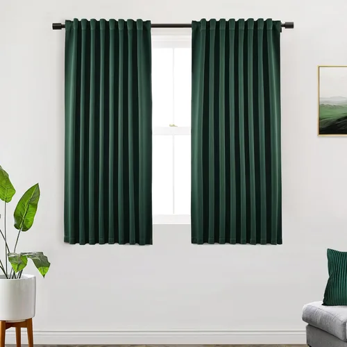 Vista 59 de SHINELAND Cortinas opacas de 102 pulgadas para sala de estar, cortinas opacas con pestaña trasera de 102 pulgadas de largo para dormitorio