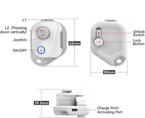 Vista 8 de Heayzoki Controlador de juegos móviles, controlador Bluetooth de joystick de juegos móviles, controlador de juegos Bluetooth unilateral recargable