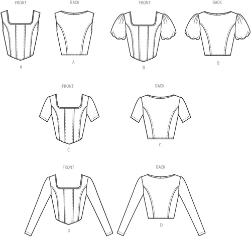 Vista 3 de McCall's Misses' Knit Corset Tops - Kit de patrón de costura, código de diseño M8364, tallas 16-18-20-22-24
