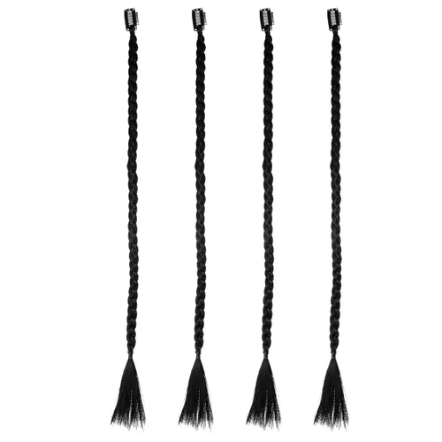 4 extensiones de trenzas delanteras para extensiones de cabello trenzado con clip, extensiones de cabello largo trenzado, trenza lateral, clip