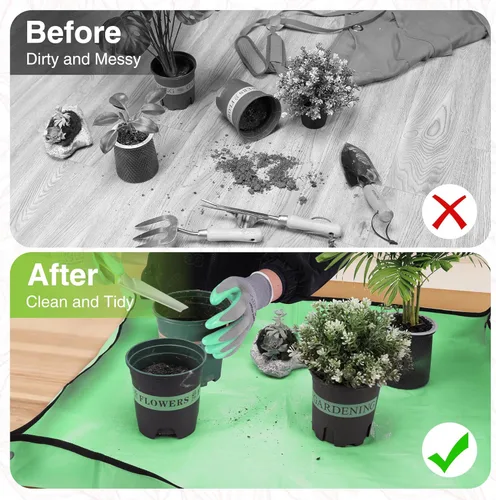 Vista 5 de WORKPRO Juego de herramientas de jardín de 5 piezas, con recubrimiento en polvo, juego de herramientas de jardinería de aluminio compacto con Verde