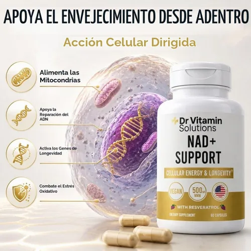 Vista 4 de NMN NAD+ Supplement 500mg 4-in-1 with Resveratrol, Cellular Energy