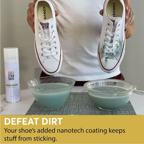 Vista 4 de Gold Standard Spray Protector de Zapatos Repelente al Agua, Impermeable para Gamuza, Cuero, Zapatillas Blancas y Botas, 5 oz