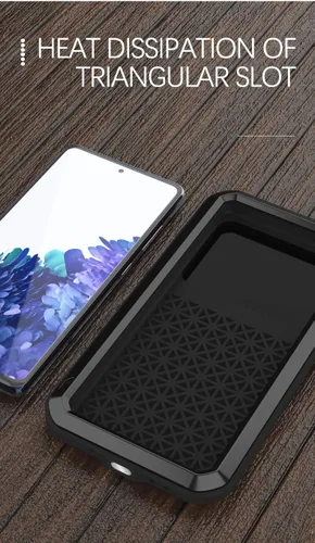 Vista 7 de LOVE MEI Funda para Galaxy S20 FE 5G, deportes al aire libre, impermeable, militar, resistente, a prueba de golpes, polvo y suciedad, aluminio