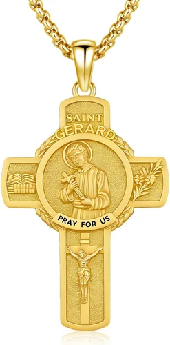 Vista 125 de 925 Sterling Silver Patron Saint Amulet Necklace for Men Women plateado