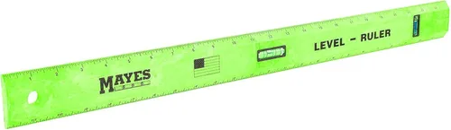 Vista 8 de Mayes 10742 Regla de Nivel de Poliestireno de 12", Herramienta de Medición y Nivelación de Precisión, Viales de Plomada y Nivel con SAE y Escala