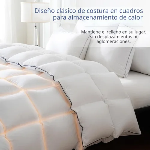 Vista 5 de DOWNCOOL Edredón de fibra de plumón tamaño King, 100% algodón, ultra suave, esponjoso, relleno de edredón King, edredón de lujo para todas