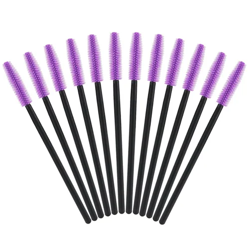 Vista 8 de G2PLUS Cepillos de pestañas de silicona, 100 cepillos de rímel negro y verde, varitas aplicadoras de cejas para maquillaje, cuidado personal