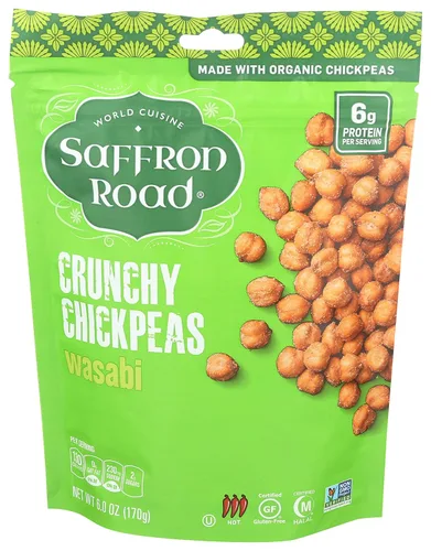 Vista 13 de Saffron Road Falafel - Snack Crujiente de Garbanzos, 6 oz - Sin Gluten, Sin OGM, Halal, Kosher, Vegano