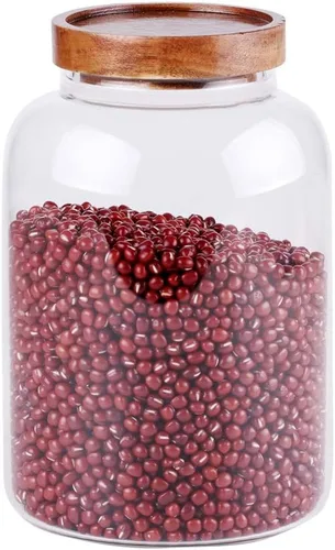 Vista 12 de LEAVES AND TREES Y Tarro de vidrio de 1 galón con tapa hermética y parte inferior antideslizante para almacenamiento de alimentos secos