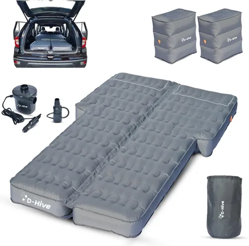 Vista 6 de D-Hive Longitud Reducida - Colchón de aire para SUV de durabilidad insuperable para auto, camping, tela Oxford extra gruesa 300D duradera