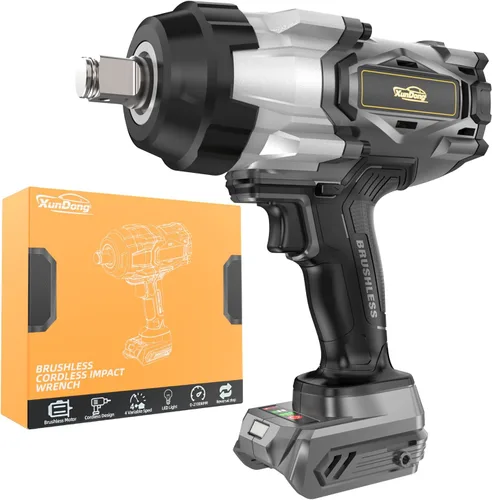 Vista 12 de Llave de impacto inalámbrica de 1/2 pulgada compatible con batería Milwaukee de 18 V, pistola de impacto de alto par de torsión de 1250 pies