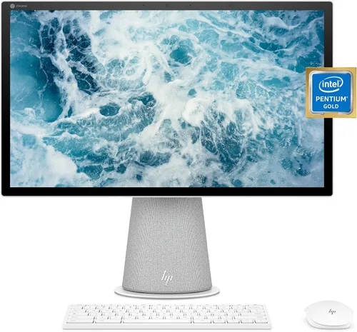 Vista 10 de HP 22-dd0032 Computadora de escritorio todo en uno, pantalla de microborde Full HD de 21.5 pulgadas, procesador AMD Ryzen 3, gráficos AMD Radeon, 8