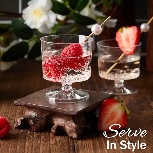 Vista 5 de Zezzxu Mini Copas de Postre de 2 oz con Cucharas, Paquete de 100 Copas Desechables para Aperitivos Copas de Mousse Copas Pequeñas de Plástico tipo