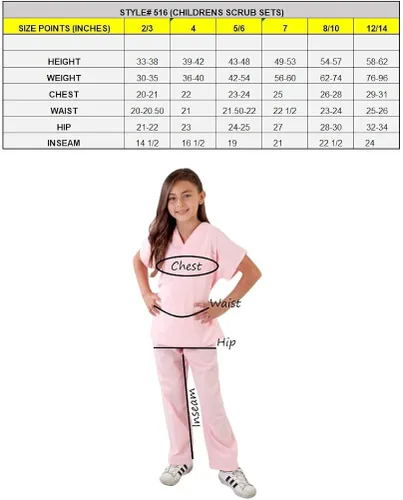 Vista 6 de M&M SCRUBS Super Soft Children Scrub Set Kids Dress up