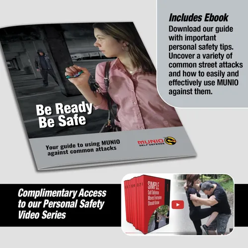 Vista 6 de MUNIO Self Defense Keychain Stylish, Portable Safety Tool for Women & Men Non-Lethal, TSA Approved, Made in USA