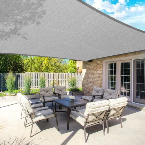 Vista 23 de Toldo rectangular con dosel para patio, 6 pies x 8 pies, de tela para sombra en exteriores - Protección solar para pérgola, patio trasero, jardín