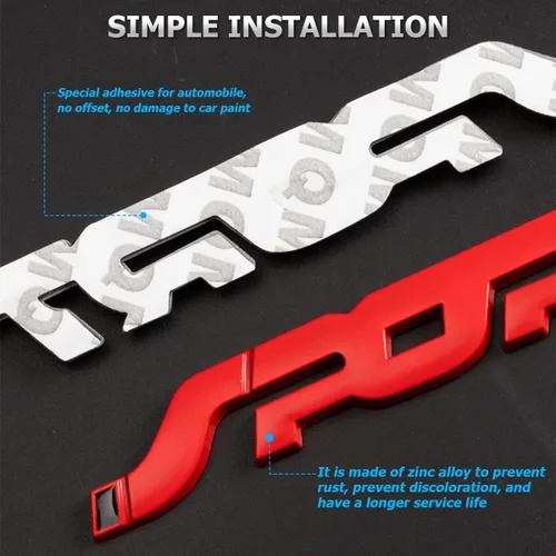 Vista 3 de 2 PCS Calcomanías Deportivas de Metal 3D para Auto, Emblema Insignia Calcomanías para Guardabarros Lateral y Maletero Trasero del Auto, Accesorios