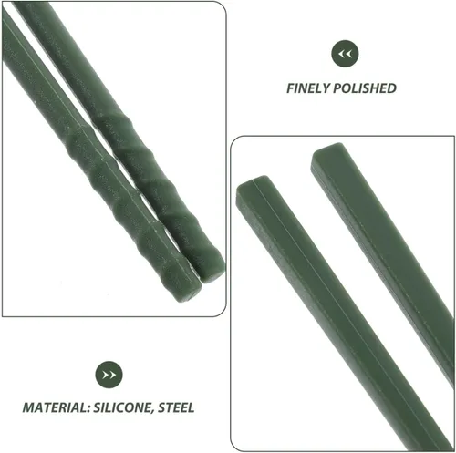 Vista 5 de SHOWERORO 4Pairs Palillos de silicona con núcleo de acero, palillos a prueba de calor, aptos para lavavajillas públicos