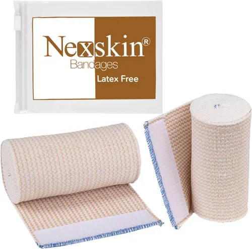 Vista 17 de Vendaje elástico premium (2 pulgadas de ancho, paquete de 2) – NexSkin vendajes de compresión atlético/médica sin látex con cierre de velcro