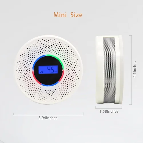Vista 2 de Kesy - Detector de humo y monóxido de carbono mejorado de 10 años de vida útil, alarma de humo de doble sensor y detector de monóxido de carbono